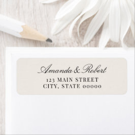 Etiqueta Elegant Black and Ivory Wedding Return Address
