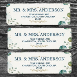 Etiqueta Elegant Blue Eucalyptus Address Label