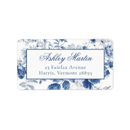 Etiqueta Elegant Blue Toile Chinoiserie Address Labels