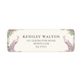 Etiqueta Elegant Blush Garden Wedding Return Address Label