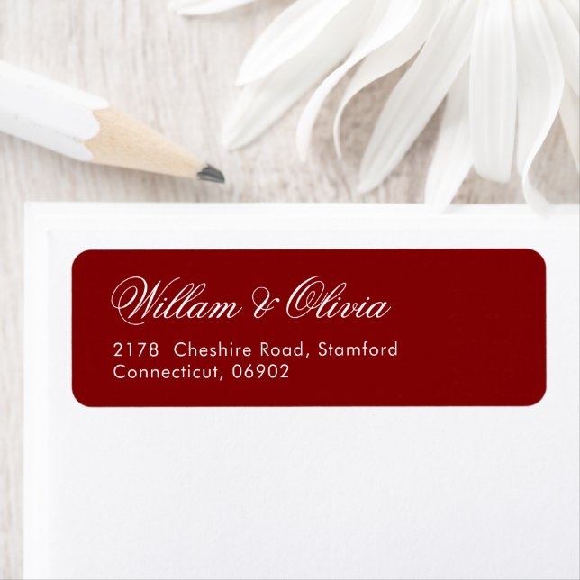 Etiqueta Elegant Calligraphy Burgundy Wedding  (Insitu)