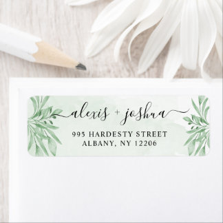Etiqueta Elegant Eucalyptus Greenery Wedding Return Address