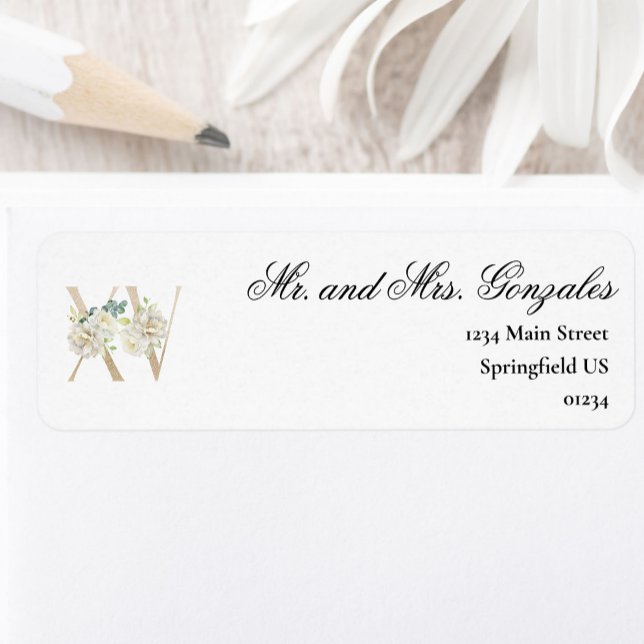 Etiqueta Elegant Floral 15th Birthday Quinceanera (Criador carregado)