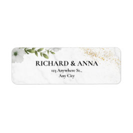 Etiqueta Elegant Floral Wedding Return Address Label 