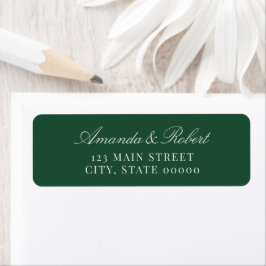 Etiqueta Elegant Green Wedding Return Address