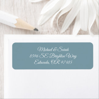 Etiqueta Elegant Icy Slate Blue Wedding Return Address