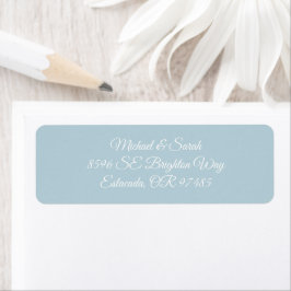 Etiqueta Elegant Icy Winter Blue Return Address