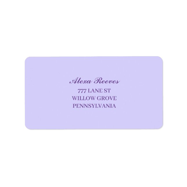 Etiqueta Elegant Light Purple Lilac Flowers Wedding (Frente)