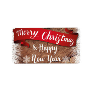 Etiqueta Elegant Merry Christmas Script White Snowflakes