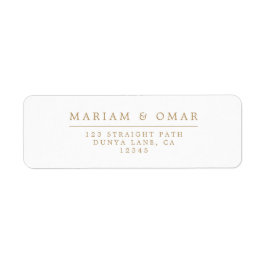 Etiqueta Elegant Minimalist Gold Wedding Return Address