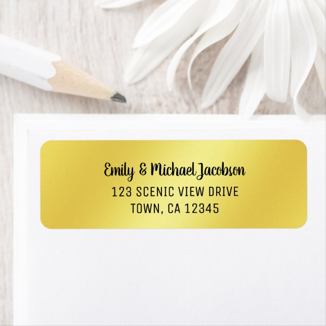 Etiqueta Elegant Modern Shimmering Golden Label for Couples (Insitu)