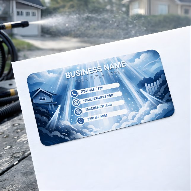 Etiqueta Elegant Residential Pressure Washing Radiant Sky (Criador carregado)