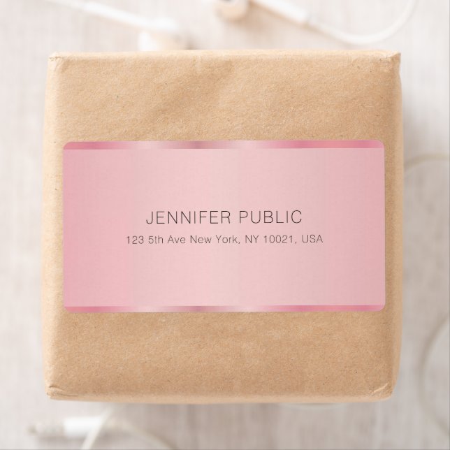 Etiqueta Elegant Rose Gold Template Shipping Address (Insitu)