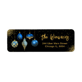 Etiqueta Elegant Royal Blue Ornament Christmas