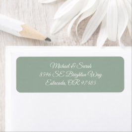 Etiqueta Elegant Sage Green Return Address