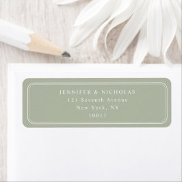 Etiqueta Elegant Sage Green Wedding Return Address