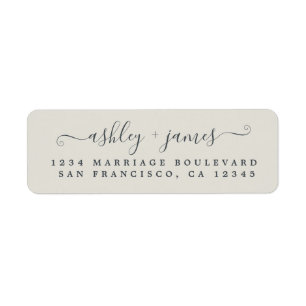 Etiqueta Elegant Script Gray Wedding Return Address Label