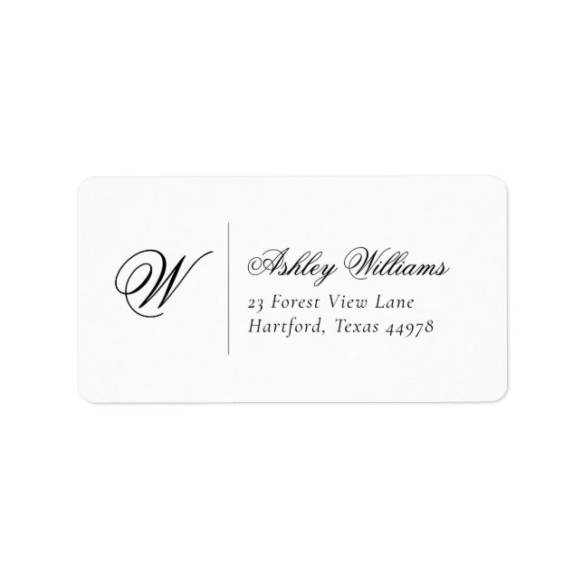 Etiqueta Elegant Simple Initial Address Label (Frente)