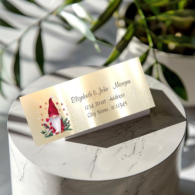 Etiqueta Elegant,Stylish Gold Nordic Gnome (Criador carregado)