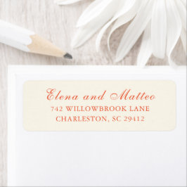 Etiqueta Elegant Terracotta Modern Classic Wedding