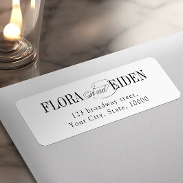Etiqueta Elegant Timeless Typography Couples Return Address