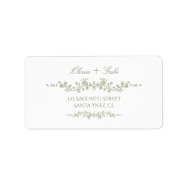 Etiqueta Elegant Vintage Sage Green French Floral Wedding 