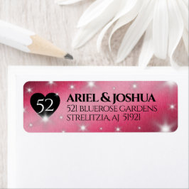 Etiqueta Elegante 52º Aniversário de Casamento Rubi Estrela