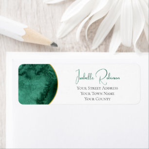 Etiqueta Elegante Água-marinha Verde Água-tinta Dourado Cas
