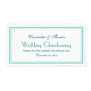 Etiqueta Elegante Aqua Frame 2H Frasco de Vinho