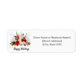 Etiqueta Elegante Arranjo Floral de Natal