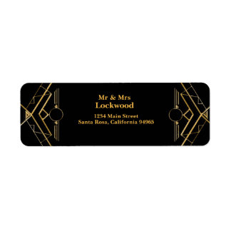 Etiqueta Elegante Art Deco Gatsby Wedding Return Address