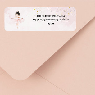 Etiqueta Elegante Ballerina Pink Aniversário