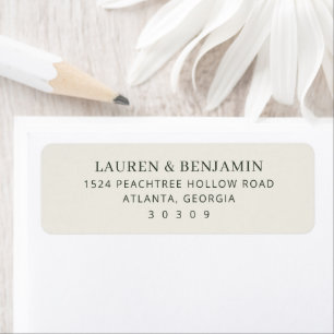 Etiqueta Elegante Bege Minimalista Tipográfico