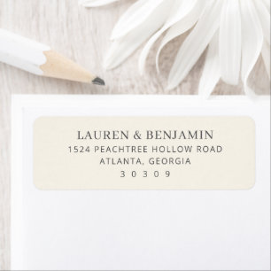 Etiqueta Elegante Beige Minimalista Tipográfico