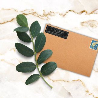 Etiqueta Elegante Borda Colorida Personalizada Preta para R