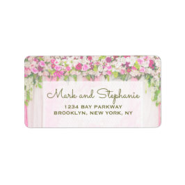 Etiqueta Elegante Bright Pink Floral Address