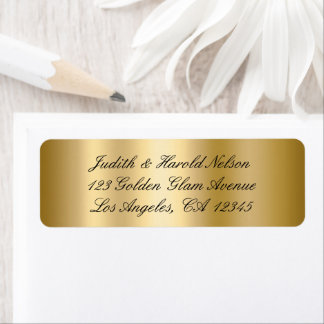 Etiqueta Elegante Brilho Ombre Preto e Dourado Foil