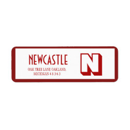 Etiqueta Elegante Burgundy Monograma Endereço de Retorno In