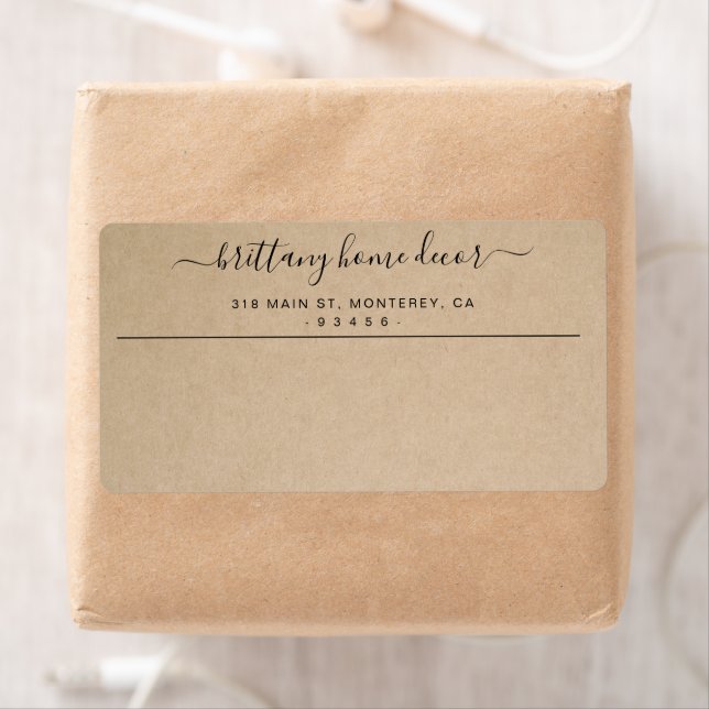 Etiqueta Elegante Business Brown Rustic Shipping (Insitu)