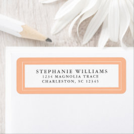 Etiqueta Elegante Caligrafia de Casamento RSVP Moda Pêssego