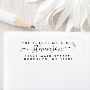 Etiqueta Elegante Caligrafia Futuro, MR. Wedding