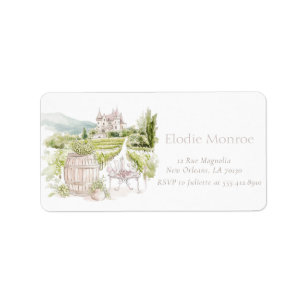 Etiqueta Elegante Castelo Provençal Francês Casamento Count