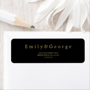Etiqueta Elegante Chic Black E Dourado Endereço De Retorno
