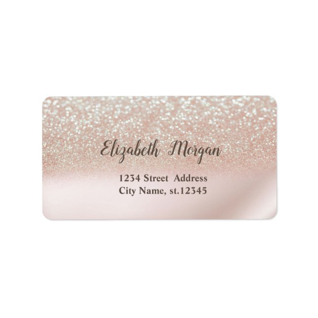 Etiqueta Elegante Chic Glitter Ombre Bokeh (Frente)