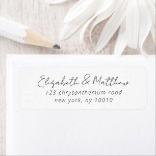 Etiqueta Elegante Chic Modern Simple Wedle Return Address