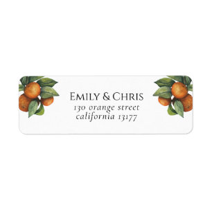 Etiqueta Elegante Citrus Botânica Greenery