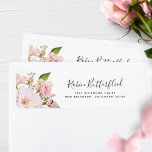 Etiqueta Elegante, cor-de-rosa e embutido, endereço de devo<br><div class="desc">Adicione outro detalhe aos seus convites com a nossa etiqueta de endereço de devolução de coordenação. Um belo buquê floral de cor d'água de canto em uma bela mistura de tons cor-de-rosa, pincel e rosa dourado. Uso de modernos Script e tipografia de blocos. Alguns detalhes florais em folha de ouro...</div>