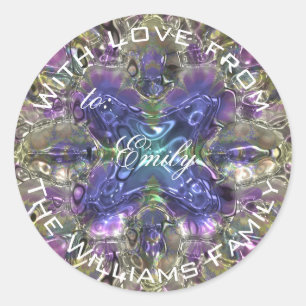 Etiqueta Elegante de Design caleidoscópico Roxo