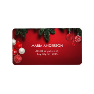 Etiqueta elegante de natal vermelho