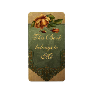 Etiqueta Elegante de Rosa de outono
